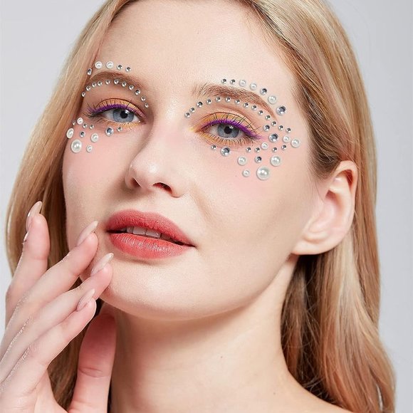 2 Sheets Self Adhesive Rhinestones for Makeup Eyes Face Jewels - Picture 7 of 7